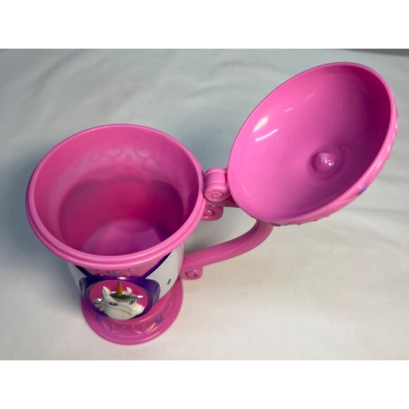 Unicorn-Themed Pink & Purple Plastic Mug With Lid - Picture 4 of 4